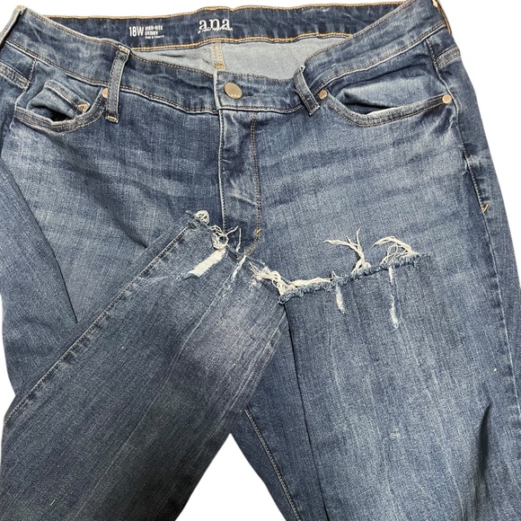 Women's A.N.A. High Rise Skinny Plus Jeans Raw Hem Size 18W - Picture 6 of 9